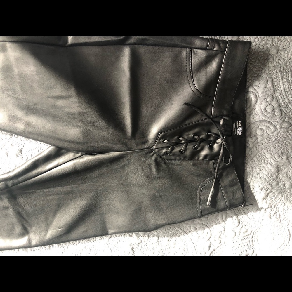 New Zara Faux Leather Pants Med